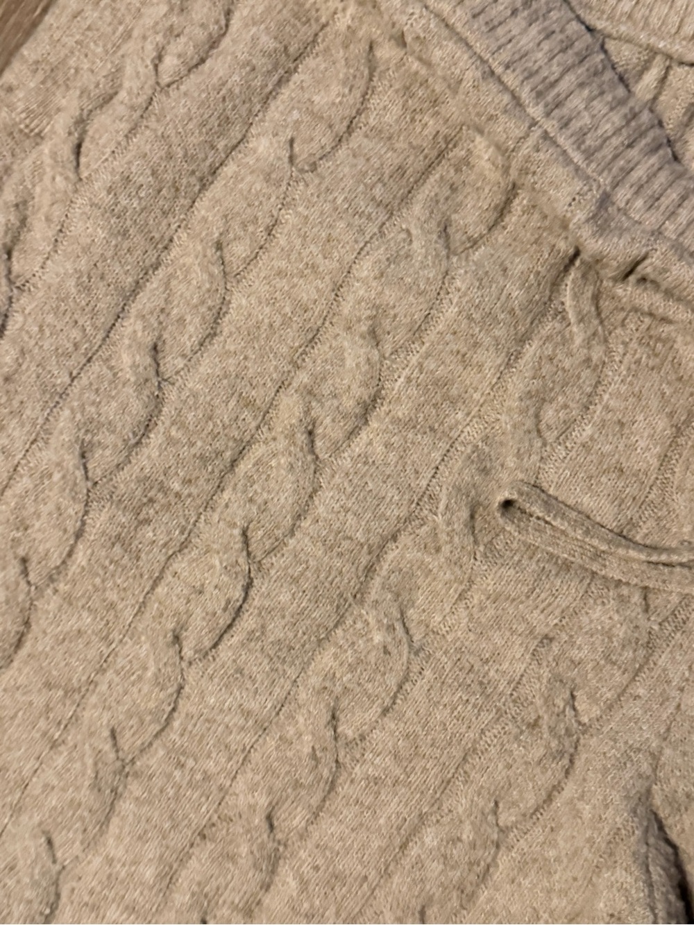 American Eagle Outfitters Beige Cable Knit Drawstring Pants - Picture 14 of 15